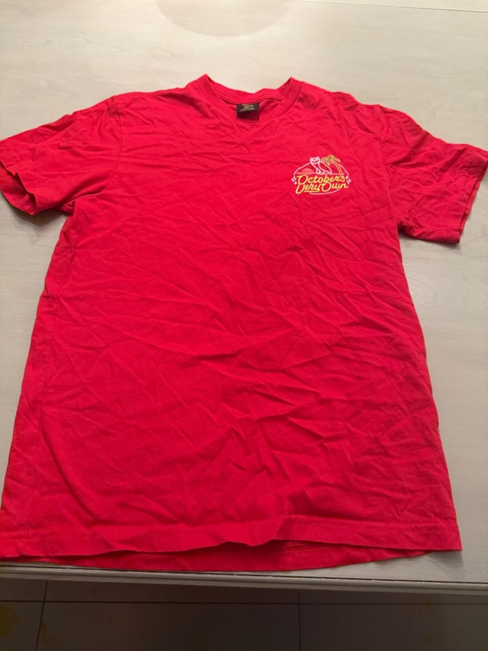 OVO Red Short-Sleeve Logo Crewneck T-Shirt